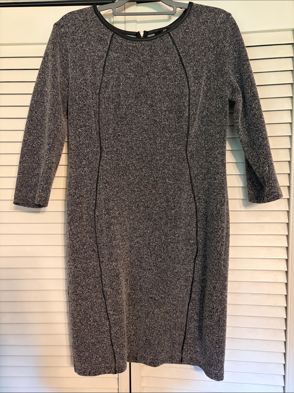 H&M Tweed Dress with Black Piping